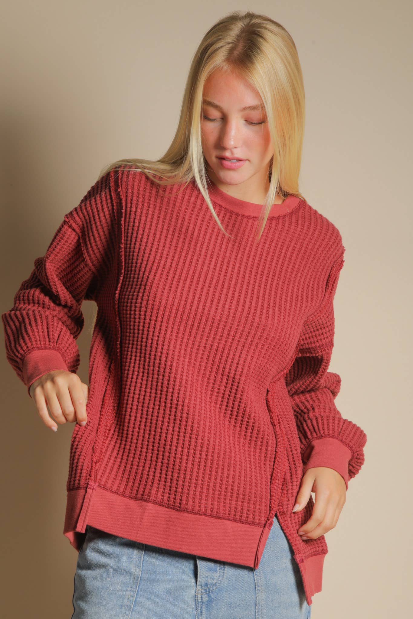 Oversized Waffle Knit