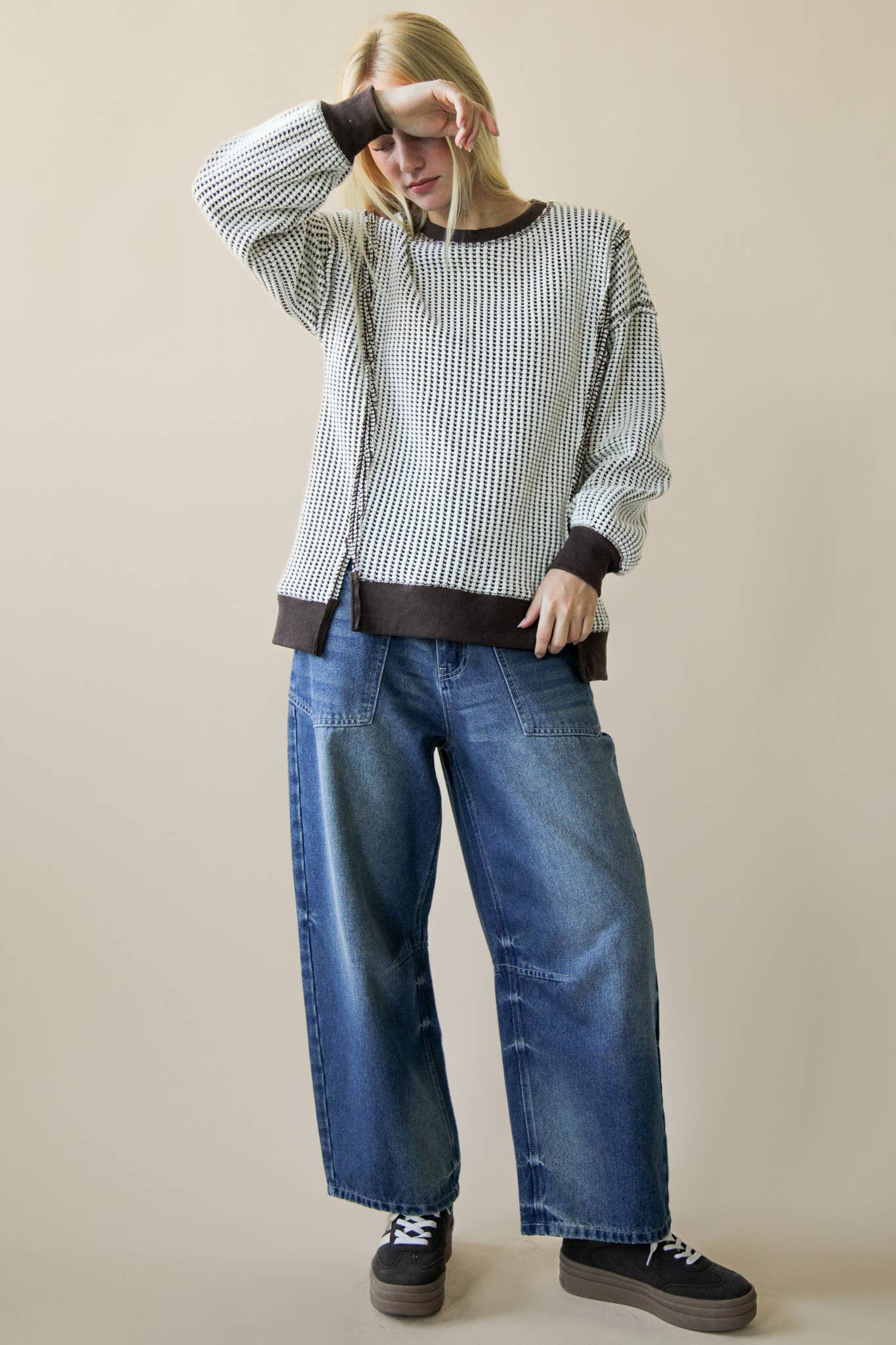 Oversized Waffle Knit