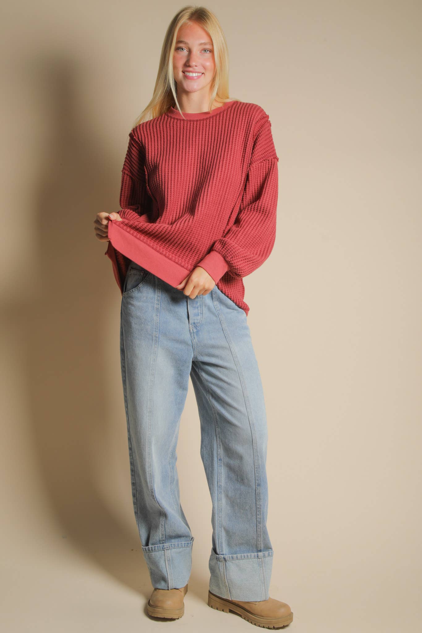 Oversized Waffle Knit
