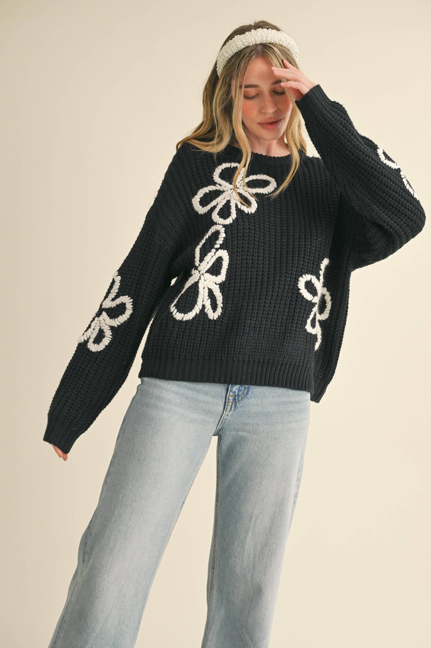 FLORAL STITCH SWEATER-Q41