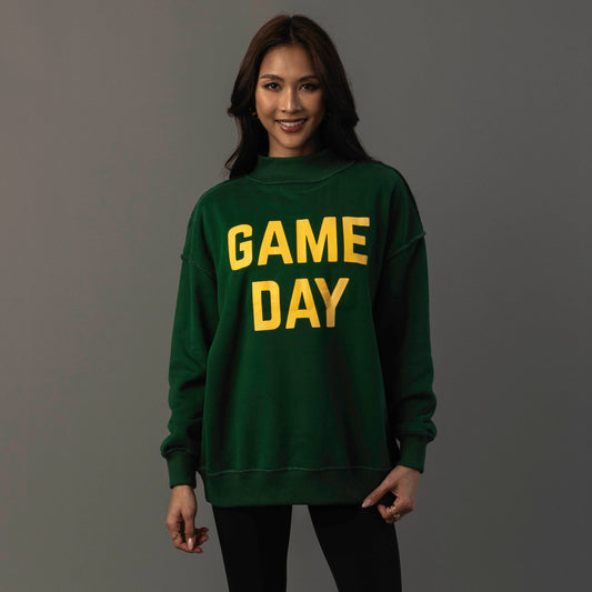 Green Game Day & Sunday Funday Reversible Sweatshirt