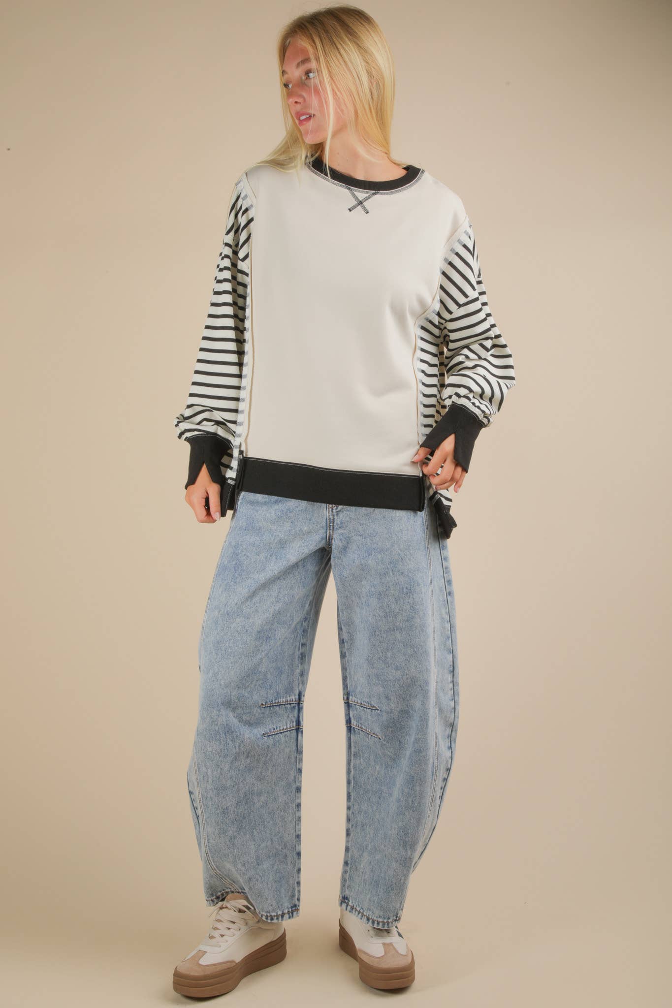 Oversized Striped-Q26