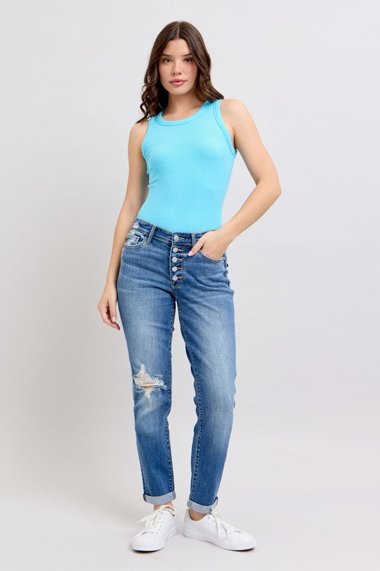 Judy Blue Button Jeans-L37