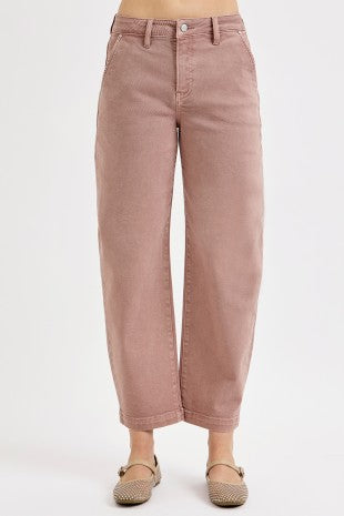 Mauve Barrel Jeans