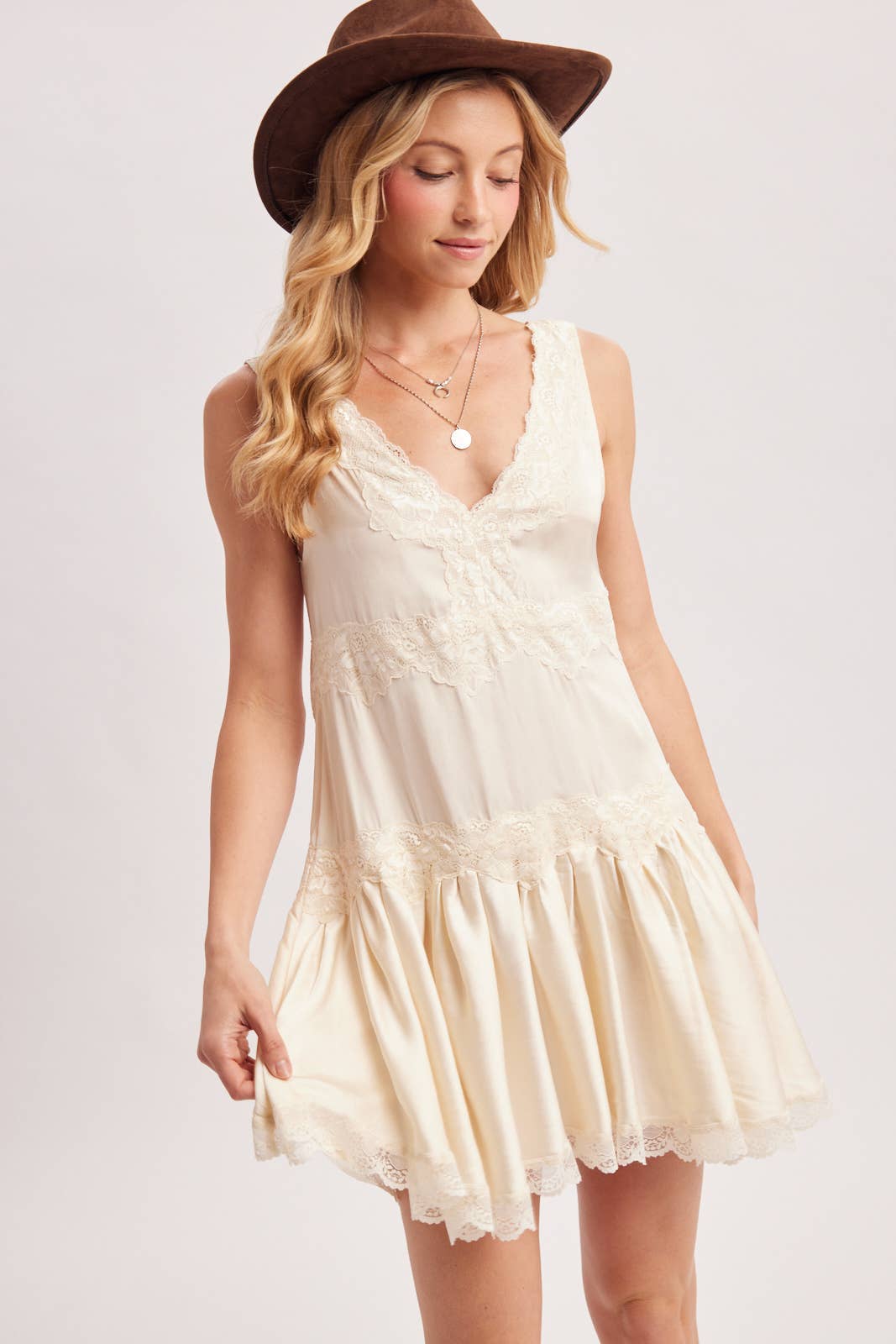 Satin and Lace Dress