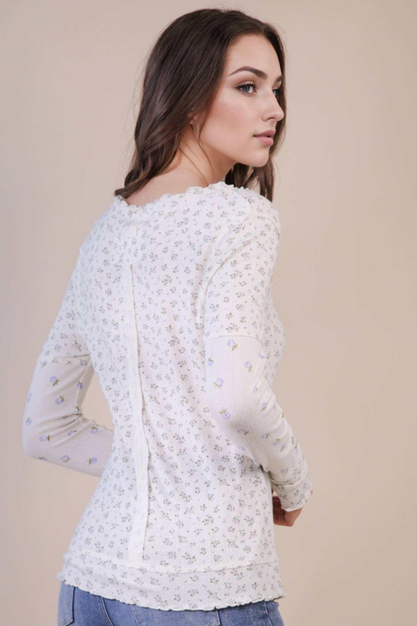 Floral Printed J Top-P13