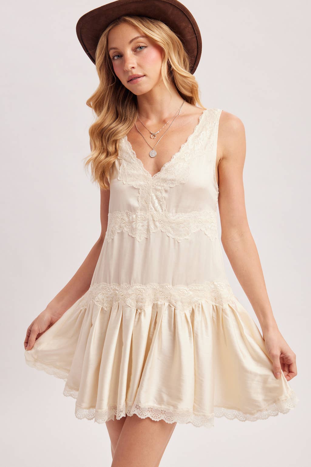 Satin and Lace Dress