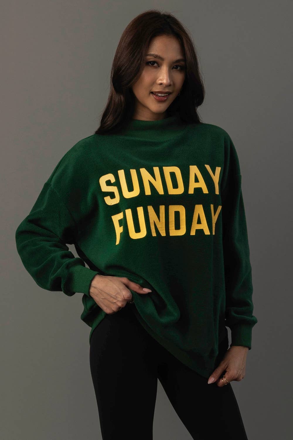 Green Game Day & Sunday Funday Reversible Sweatshirt